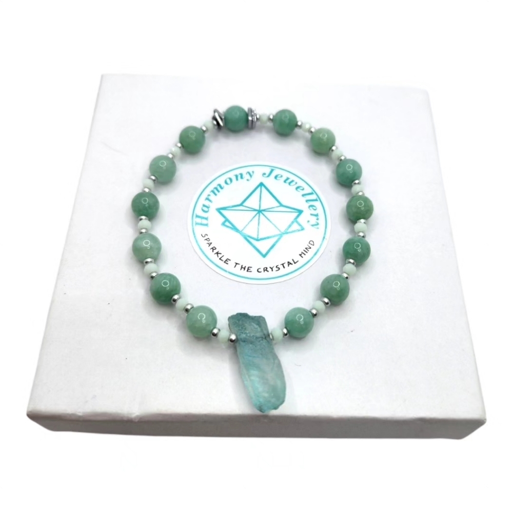 Jade, Green Quartz bracelet 6 mm